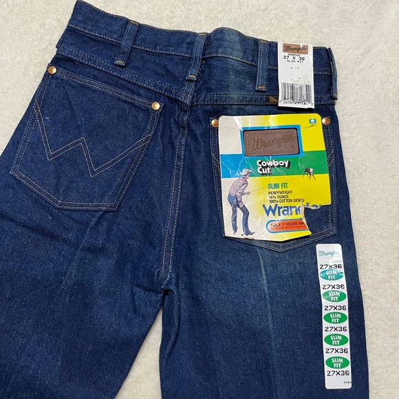 wrangler vintage 90s cowboy cut slim fit denim jean - Picture 2 of 9
